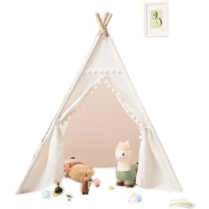 Toy Tents Portable Children Tents Tipi Play House Kids Cotton Canvas Indian Play Tent Wigwam Child Little Beach Teepee Room Decoration 230111