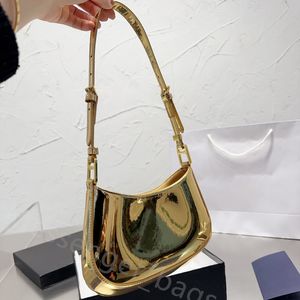 Designer Cleo Crossbody Shiny Hobo Bags Triangle Leather Handbag Messenger Bucket Shoulder Bag For Women Fashion Crescent Bag Handväskor