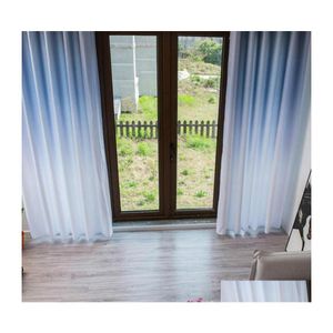Sheer Curtains Gradient Blackout Window Curtain For Living Room Kitchen Modern Bedroom Treatments Fabric Drapes Drop Delivery Home G Otrud