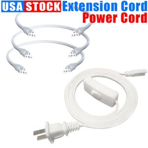 Led tubes AC Power Supply Cable US extension cord Adapter on / off switch plug For light bulb tube 1FT 2FT 3.3FT 4FT 5FT 6FeeT 6.6 FT 100 Pcs Oemled