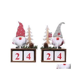 Decorações de Natal Calendário Criativo Calendário Merry Pine Cone Ornamentos de madeira para casa Noel anos Presentes DOLS DECORAÇÃO DAPA GAR OTSM5