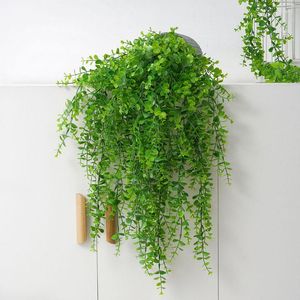 Decorative Flowers 70cm Artificial Green Plants Hanging Ivy Leaves Radish Seaweed Grape Fake Vine Home Garden Wall Party Decoration