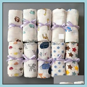 Cobertores Muslin Baby Clanta de algodão recém -nascido Swaddles