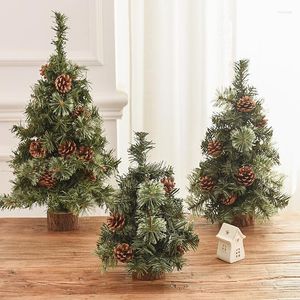 Christmas Decorations European Blossom Pine Needle Small Tree Simulation Garland Desktop Ornament Xmas Festival Decoration