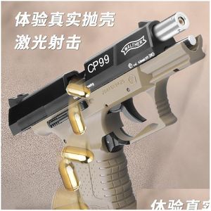 Gun Toys Cp99 Laser Blowback Toy Pistol Blaster With Shells Launcher Model Cosplay For Adts Boys Outdoor Drop Delivery Gifts Dhj1V