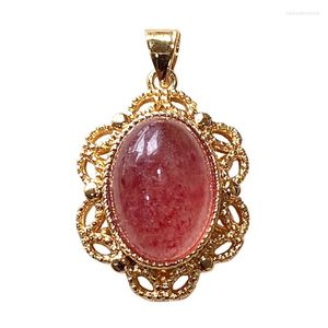 Pendant Necklaces Wholesale Red Strawberry Natural Crystal Pendants Mosaic Clavicle Necklace Girlfriends Fashion Jewelry