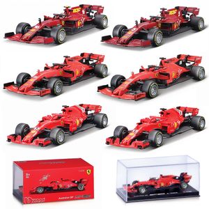 Diecast Model Car Bbrago 1 43 S000 SF90 SF71H #16 RB18 Формула CAR Статический лифт.