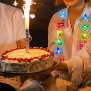 Colares de pingentes LED Luminous Letter Colar para aniversário de festas de festas de Halloween de Natal Vestido de Cheer Props 2023