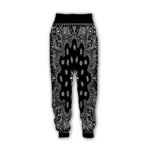 Hip Hop Sportwear Punk Casual Loose Men Cool Print Bandana 3d Pantaloni 009