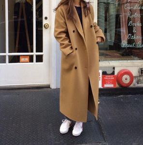 Women's Wool & Blends 2023 Listing Coat Women Autumn Winter Double Breasted Long Overcoat Sleeve Woolen Jacket Plus Size Loose Coats