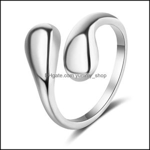 Cluster Ringe Cool Designer Einfacher minimalistischer Löffel Gold 925 Sterling Silber Verstellbarer zierlicher Ring für Frauen Trendy Eleganter Schmuck G DHYX8