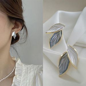 Dangle Earrings & Chandelier 2023 Arrival Metal Trendy Leaves Fresh Lovely Sweet Grey Leaf For Women Wedding Fashion Jewelry Gifts