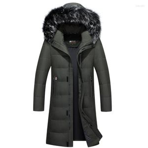 Men's Down Men's Jacket 90% Duck Winter Warm Long Coat Big Fur Hooded Removable Outerwear Top Quality 6XL