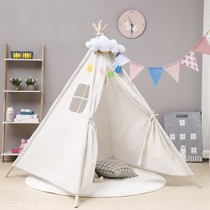 장난감 텐트 어린이 텐트 티비 텐트 어린이 휴대용 Tipi Infantil House 어린이를위한 Cabana 어린이 텐트 장식 카펫 LED 조명 230111