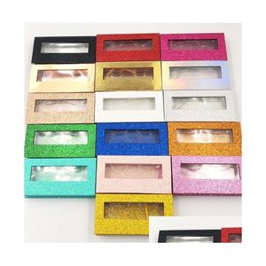 Gift Wrap Pink Blue Gold Red Wholesale Square False Eyelash Packaging Box Fake 3D Mink Eyelashes Boxes Faux Cils Magnetic Case Lashe Dh1B5