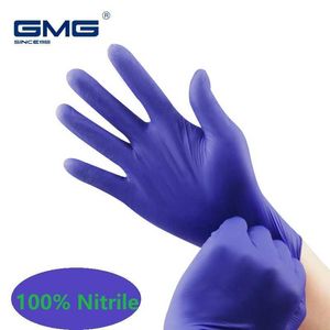 Guanti in nitrile viola 100 pezzi per uso alimentare da cucina, impermeabili, antiallergici, monouso, per la sicurezza sul lavoro