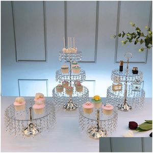 Other Bakeware Acrylic Mtilayer Cake Plate Crystal Wedding Dessert Table Decoration Clear Cupcake Stand Drop Delivery Home Garden Ki Dhlcd