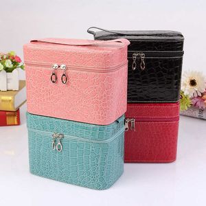 Cosmetic Bags Cases Purse Taotou pattern square cosmetic case large capacity portable crocodile 230112