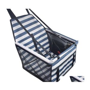 Dog Car Seat Covers Striped Travel Waterproof Pet Carrier Rear Back Er Transport Cushion Hammock For Puppy Cat Drop Delivery Home Ga Ott8H