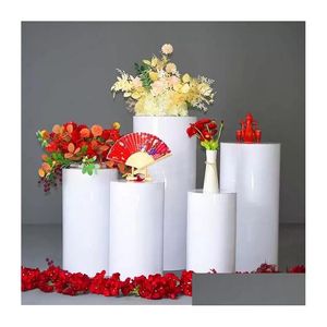 Decorative Flowers Wreaths 5Pcs Products Sashes Round Cylinder Pedestal Display Art Decor Plinths Pillars For Diy Wedding Decorati Dhwfj
