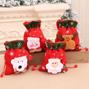 Christmas Decorations Gift Bags Drawstring Santa Sack Backpack For Party Favors Gifts And Candy