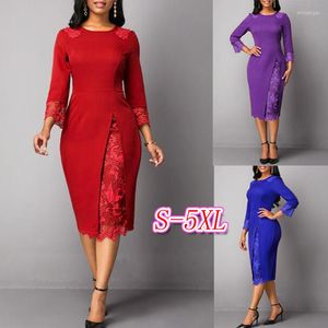 Ethnic Clothing African Clothes 2023 Elegant Red Dress Women Office Lady Plus Size 4XL 5XL O-Neck Bandage Bodycon Pencil Robe High Quality