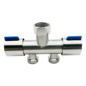 Bathroom Sink Faucets 304 Stainless Steel Faucet Diverter Adapter Dual Handles Tap Splitter Double Use Bibcock Connector For Mop Pool