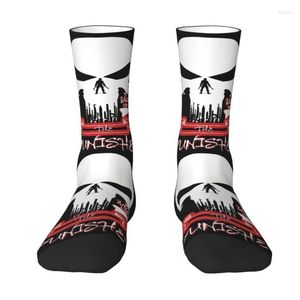 Men's Socks Vintage Skeleton Punishers Skull Dress For Men Women Warm Fashion Crew