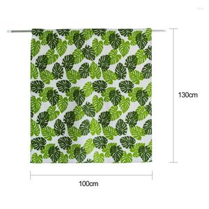 Curtain Half Blackout Printed Green Big Leaves Curtains European Style Short Blinds Rod Pocket For Small Window