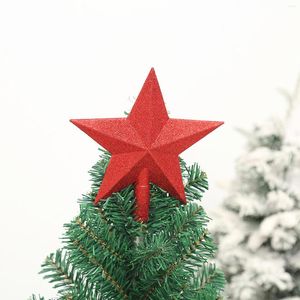 Christmas Decorations Tree Top Star Five-Pointed Pendant Ornament For Topper Supplies