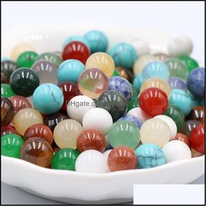 Stone NonPorousball 8mm Natural Healing Crystal Mascot Mas Accessory Minerale Gemstone Reiki Home Decoration grossist Drop Delivery Dhytk