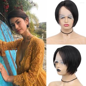 Perruque Cheveux Humain Straight Lace Front Human Hair Wigs Pixie Cut Bob for Women Brazilian Short Wig