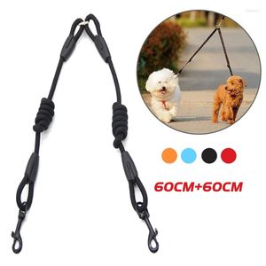 Dog Collars 2 Ways Pet Leash For Dogs Black Nylon Double Coupler Leashes Twin Small Lead Chihuahua Accessories Stuff