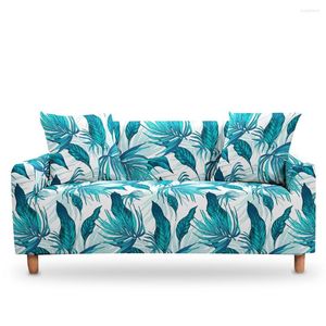 Pokrywa krzesełka Zielone liście rozciągnięcie rozciągnięcia sofa Couch Couch Couch Cover All-inclusive oporne na poślizg