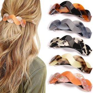 Hair Clips Barrettes 5 Pieces Large for Women French Automatic Thick Medium s Acrylic grip Clasp Clamp 95 cm 230112