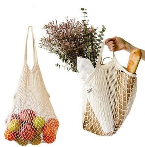 environmental Shopping Mesh bag Fruit Vegetables Grocery Basg Shopper Tote Net Woven Cotton Shoulder Bag Hand Totes recycle Storage Bags