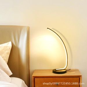 테이블 램프 데스크 램프 침대 옆 침실 INS 소녀 창조적 인 단순한 현대 로맨틱 북유럽 리모컨 드레싱 라이트 블랙