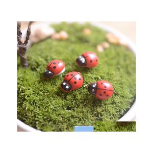 Arts And Crafts Artificial Mini Lady Bugs Insects Beatle Fairy Garden Miniatures Moss Terrarium Decor Resin Bonsai Home Drop Delivery Ot2Be