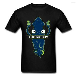 Men's T-skjortor Roliga tecknade 80-tals högkvalitativa Top Brand Casual Tee Shirt för män som min bläck Squid T-shirt Creative Design Hip Hop