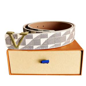 Unisex fashion mens designer belt womens belt ceinture homme golden silver smooth buckle plaid genuine leather letters belts ceinture luxe cintura uomo optional