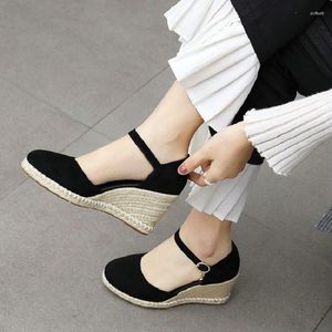 Sandálias zawsthia 2023 alpargelas de verão ético coberto de pé de moda feminina sapatos grandes tamanho 33-44 cunhas de saltos altos mulheres