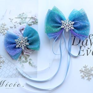 Headwear Hair Accessories 10st Christmas Snowflake Crystal Clips for Women Kids Ties Girls Pins Blue Scrunchies 230112