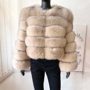 Peles feminino Faux Real Coat Women Winter Fashion Fluffy Natural 60 cm de manga comprida Luxury Warm Jacket Wholesale Seller 230112