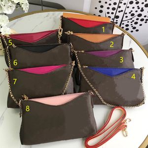 Wallets Coin Purses Clutch Bag Fashion Women Handbag Purse Brown Letter Print Chain Genuine Leather High Quality Cross body Should248L