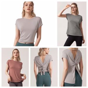 LU-60 Kobiety Koszulka Dziewczyny Krótkie rękawie Koszulka T-shirt Damie Casual Joga Stroje dla dorosłych ćwiczeń sportowych zużycie fitness 232k