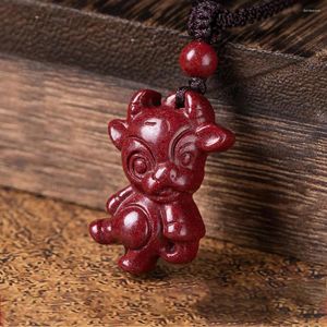 Pendant Necklaces Guardian Cinnabar Chinese Zodiac Necklace Lucky Jewelry Talisman Children's