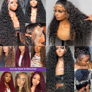 Nxy New Lace Wigs Deep Wave Froadal 360 Full 30 40 -дюймовые человеческие волосы для женщин, предварительно вырванных 13x6 HD Water 13x4 Front 230106