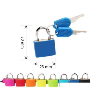 Door Locks 30X2M Small Mini Strong Metal Padlock Travel Suitcase Diary Book Lock With 2 Keys Security Lage Decoration 8 Colors Dbc D Dhb1J