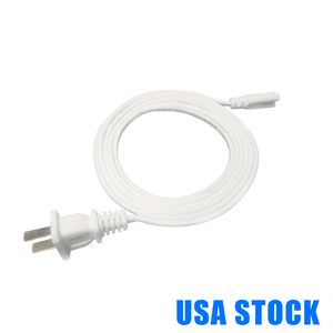 T5 T8 LED-rörströmsladd med US Plug 4ft kabel Elektrisk ledningskontakt 3 Prongbelysningstillbehör 85-277V 1ft 2ft 3,3ft 4ft 5ft 6ft 6,6 ft 100 st.