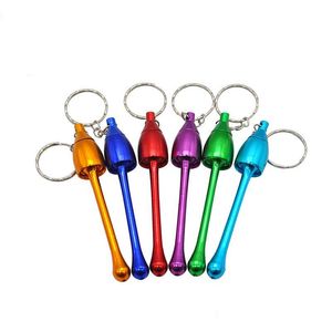 Chaveiros Lanyards Mticolor Cachimbos Mini Chaveiro Cogumelo Estilos Acessórios Cachimbo Timate Alumínio Metal Drop Delivery Fashio Dhwmp